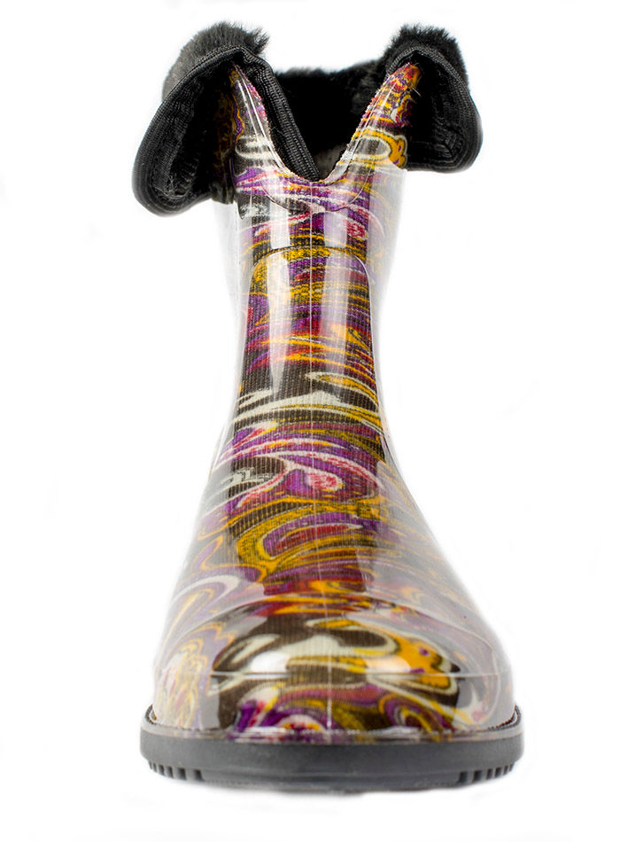 Полусапожки женские ПВХ разноцветные, утепленные