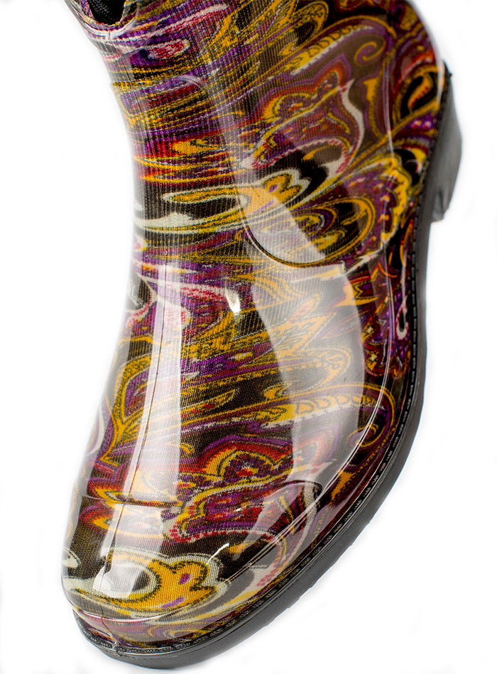 Полусапожки женские ПВХ разноцветные, утепленные