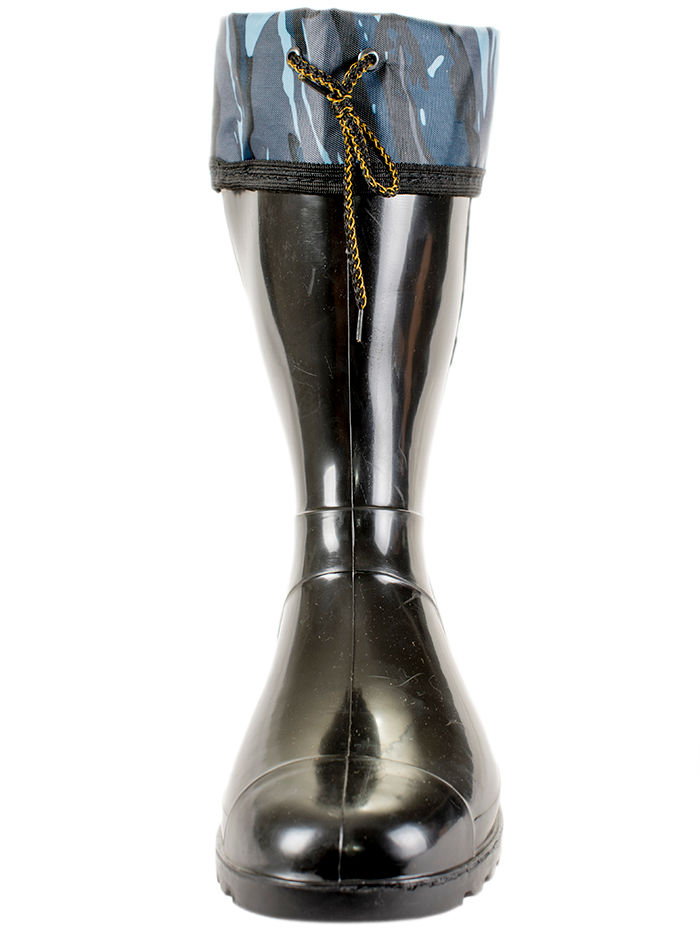 Сапоги мужские ПВХ низкие однотонные с надставкой, утепленные