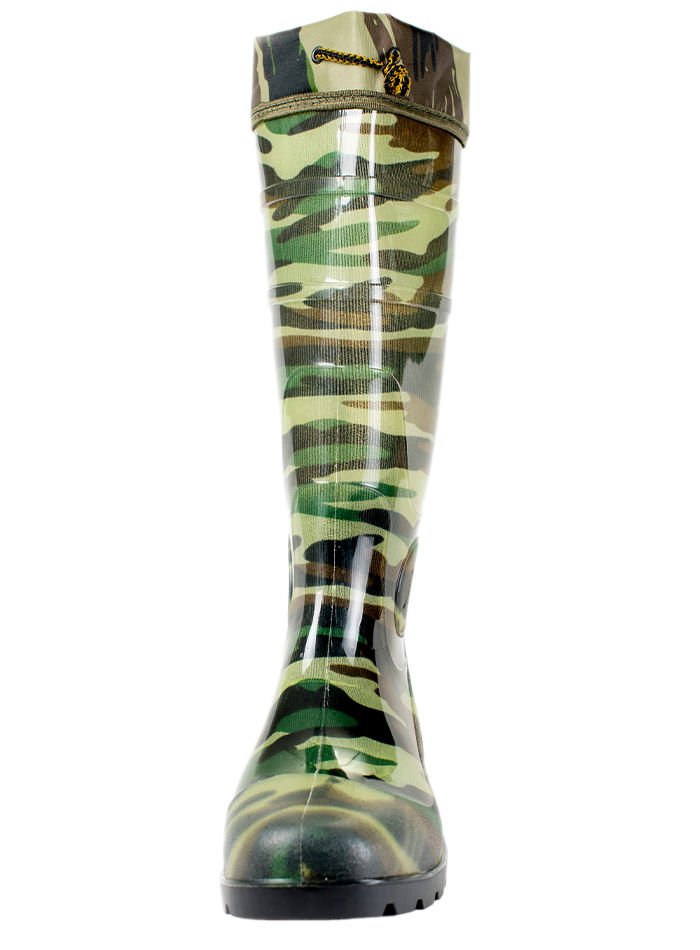Сапоги мужские ПВХ высокие камуфлированные с надставкой, утепленные