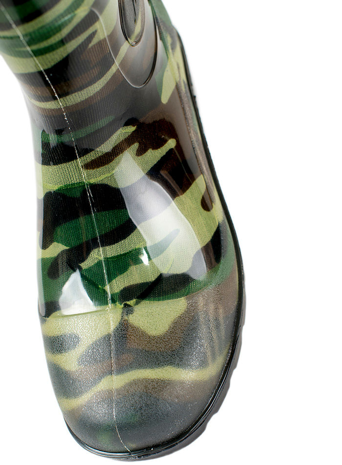 Сапоги мужские ПВХ высокие камуфлированные с надставкой, утепленные