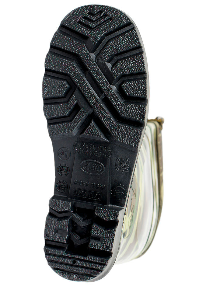 Сапоги мужские ПВХ высокие камуфлированные с надставкой, утепленные