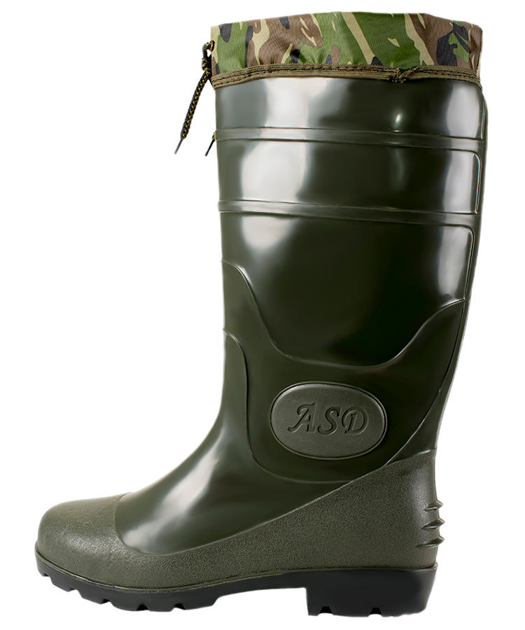 Сапоги мужские ПВХ высокие однотонные с  надставкой, утепленные