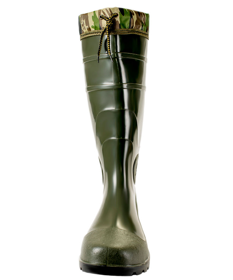 Сапоги мужские ПВХ высокие однотонные с  надставкой, утепленные