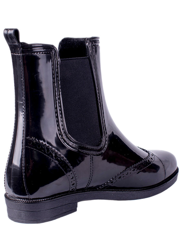 Полусапожки женские ПВХ с эластичными вставками, утепленные