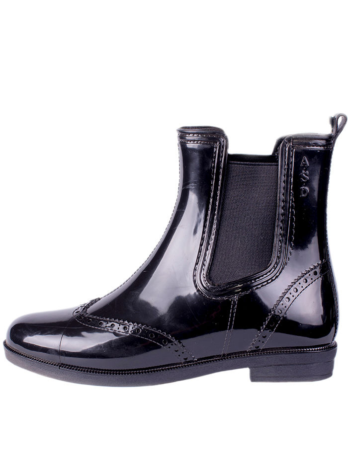 Полусапожки женские ПВХ с эластичными вставками, утепленные