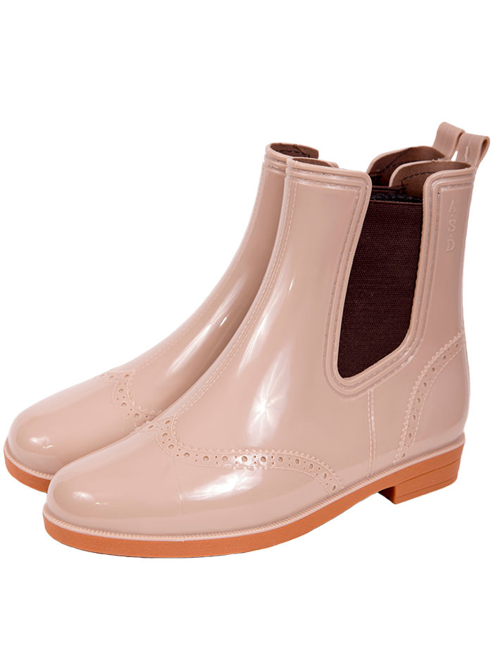 Полусапожки женские ПВХ однотонные с эластичными вставками, утепленные