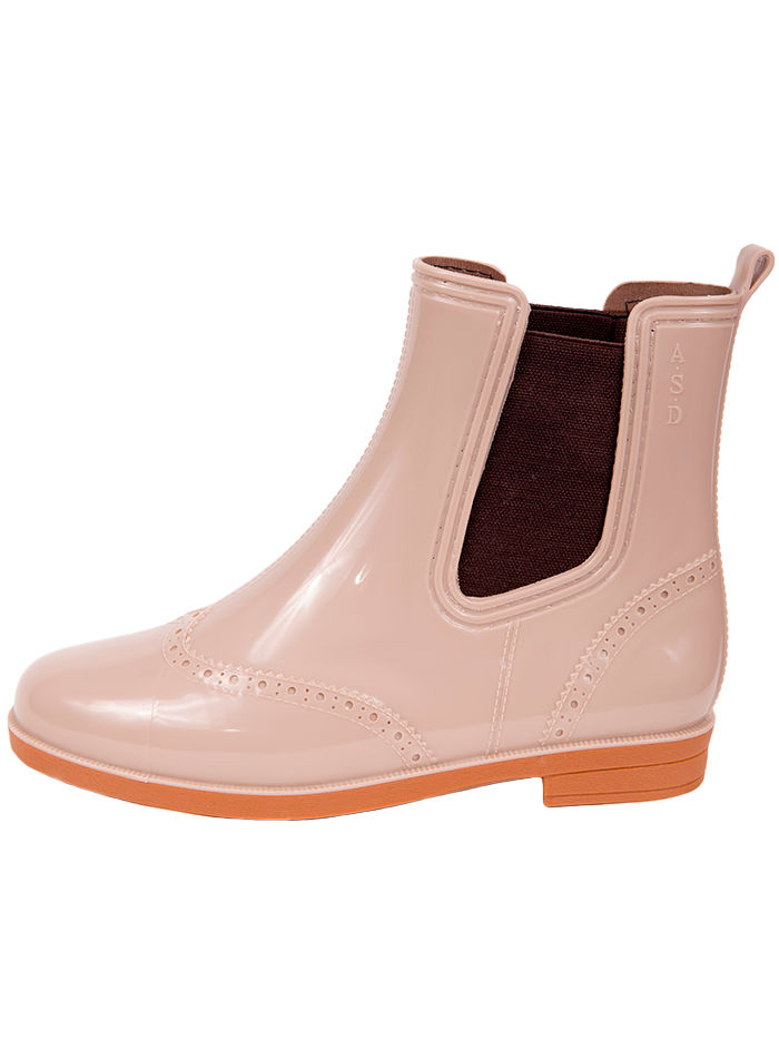 Полусапожки женские ПВХ однотонные с эластичными вставками, утепленные