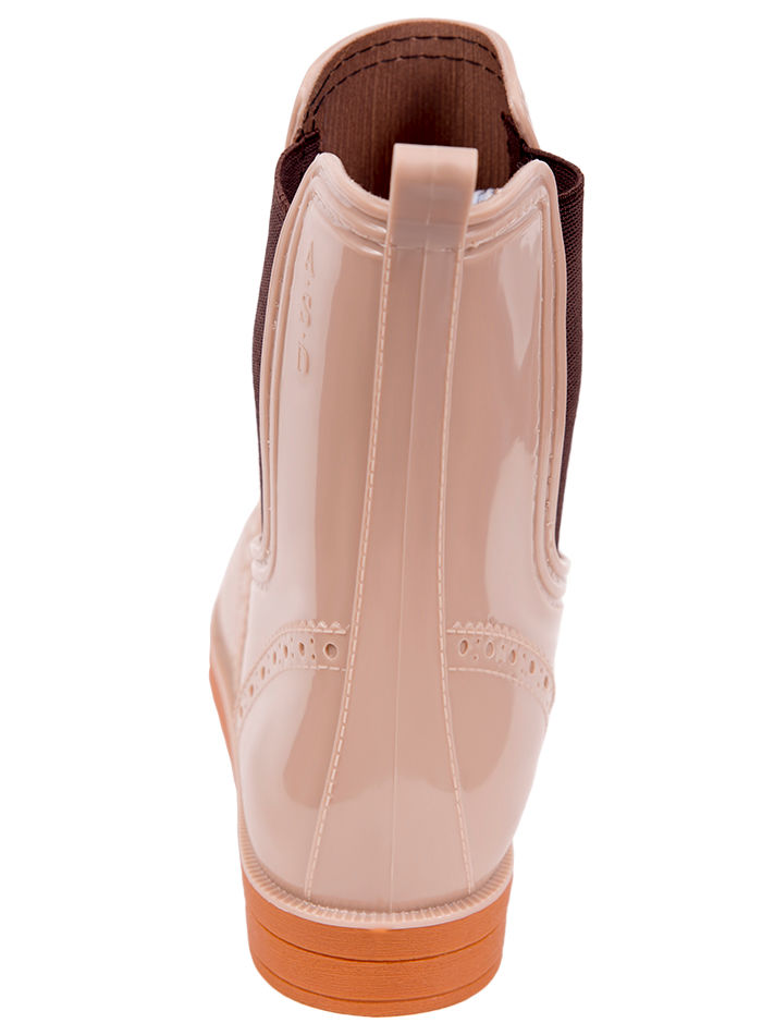 Полусапожки женские ПВХ однотонные с эластичными вставками, утепленные