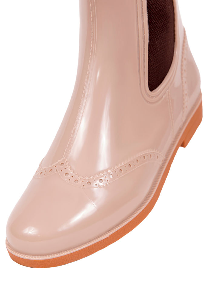 Полусапожки женские ПВХ однотонные с эластичными вставками, утепленные