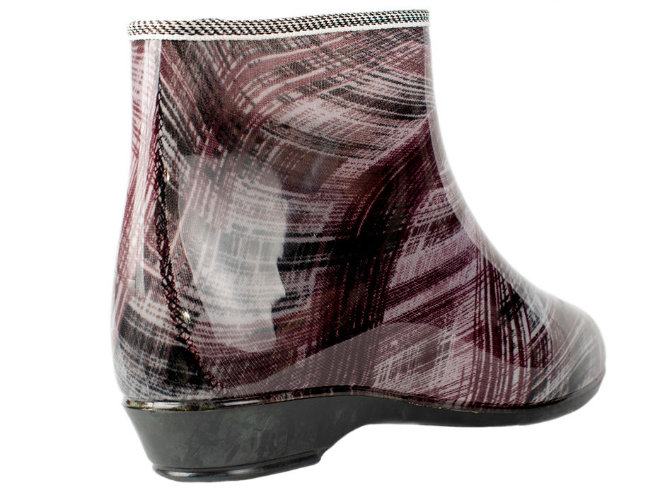 Полусапожки женские ПВХ разноцветные с кнопками, утепленные