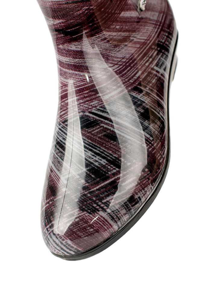 Полусапожки женские ПВХ разноцветные с кнопками, утепленные