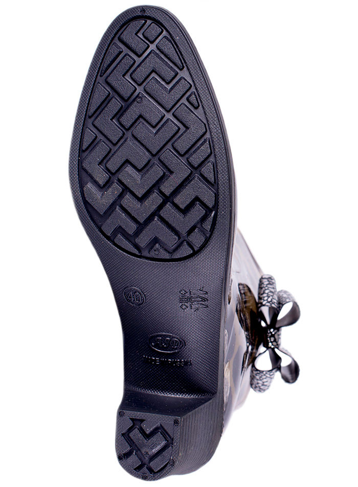 Полусапожки женские ПВХ разноцветные на молнии, с бантом,  утепленные