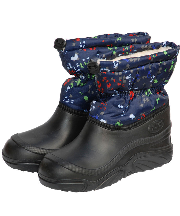 Сапожки подростковые комбинированные, на фиксаторе 