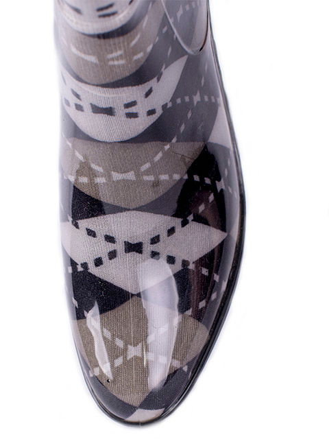 Полусапожки женские ПВХ разноцветные на молнии, утепленные