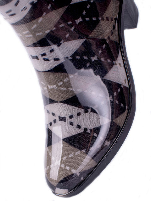 Полусапожки женские ПВХ разноцветные на молнии, утепленные