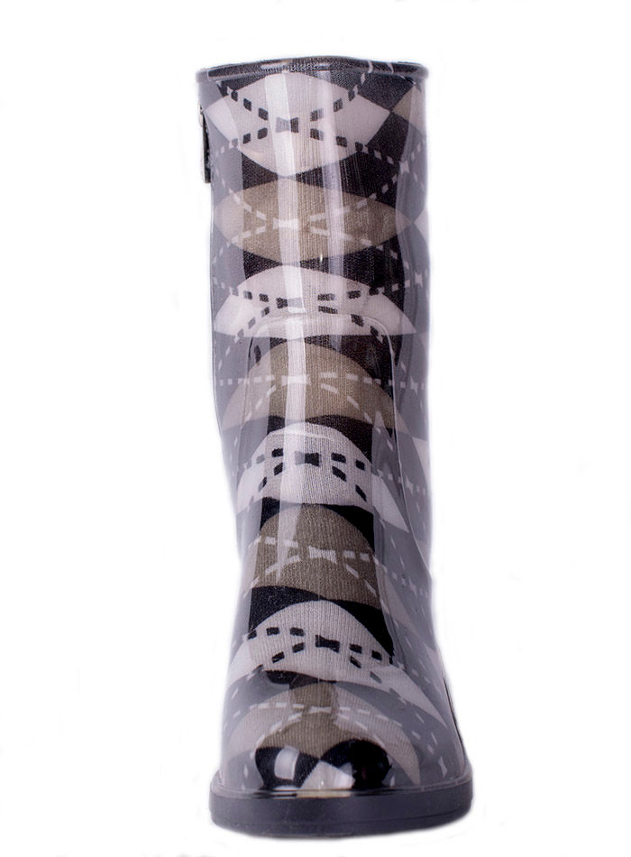 Полусапожки женские ПВХ разноцветные на молнии, утепленные