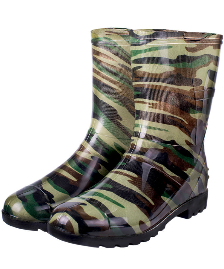 Сапоги мужские ПВХ низкие камуфлированные с утеплителем