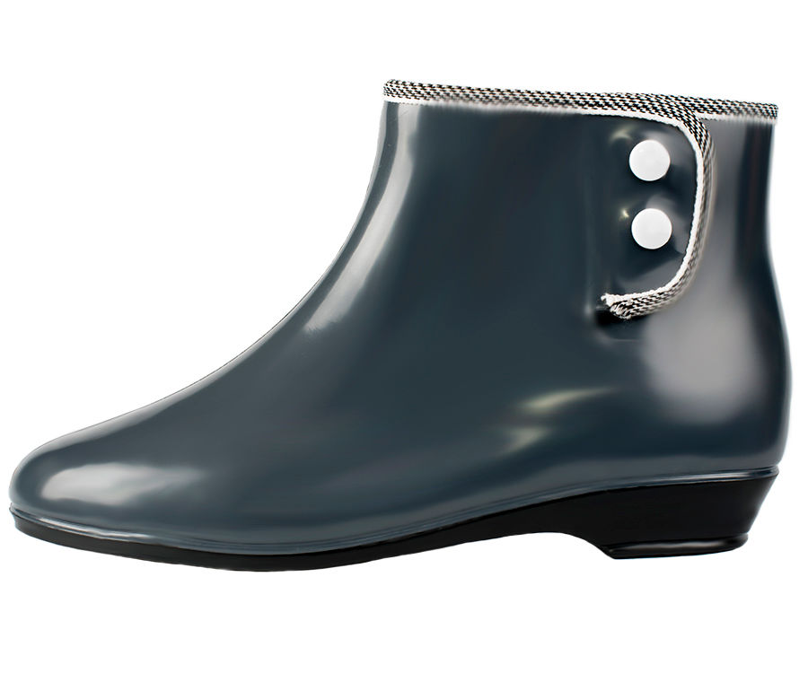 Полусапожки женские ПВХ однотонные с кнопками, утепленные