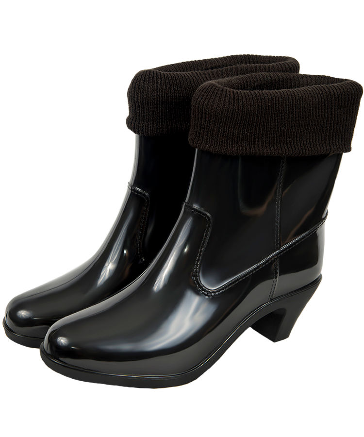 Полусапожки женские ПВХ однотонные с манжетой, утепленные