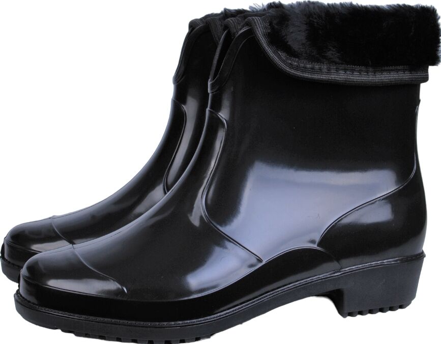 Полусапожки женские ПВХ однотонные, утепленные