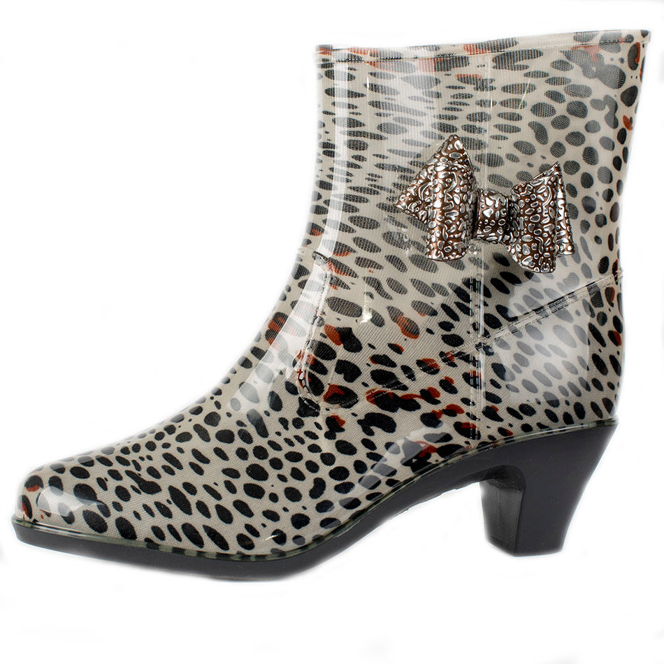 Полусапожки женские ПВХ разноцветные, утепленные