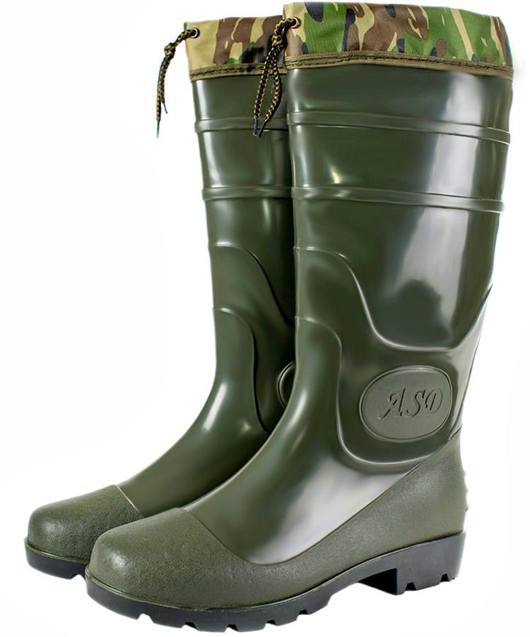 Сапоги из ПВХ рабочие мужские высокие однотонные с кислотощелоче- и маслобензостойкой подошвой