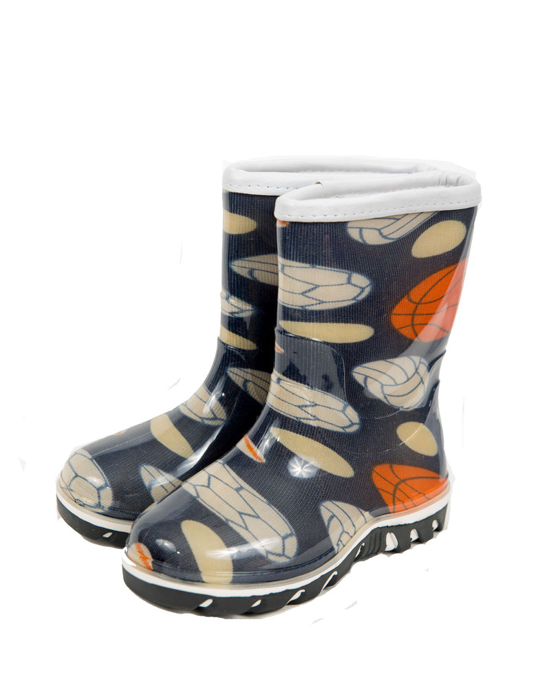 Сапожки подростковые ПВХ разноцветные с двухцветной подошвой и окантовкой, утепленные