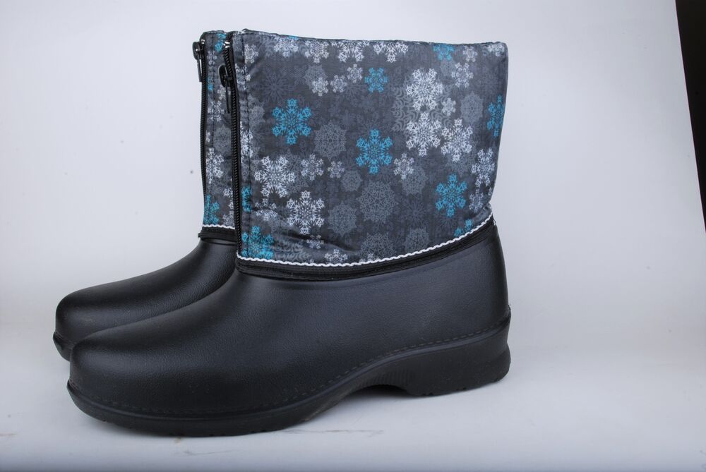 Полусапожки женские высокие ЭВА комбинированные на липучке, утепленные нтп