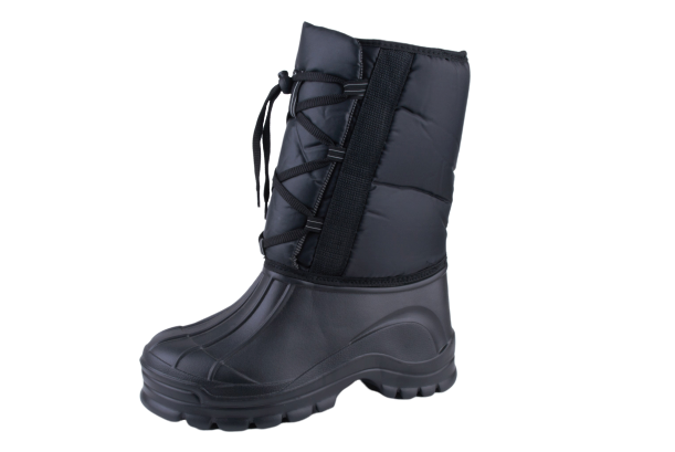 Сапоги ЭВА мужские комбинированные на шнуровке, с фиксатором утепленные искусственным мехом