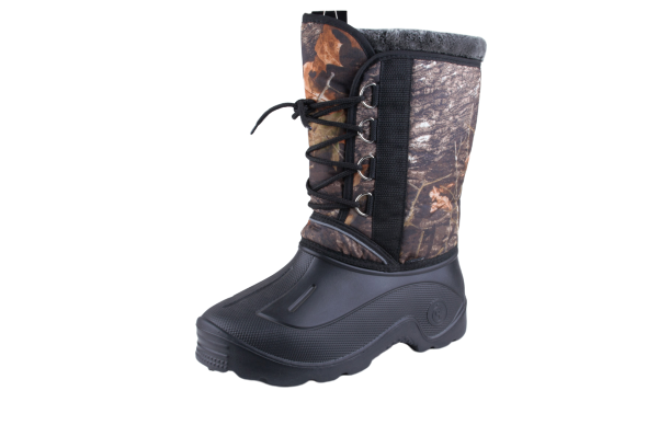 Сапоги ЭВА мужские комбинированные на шнуровке, с фиксатором утепленные искусственным мехом