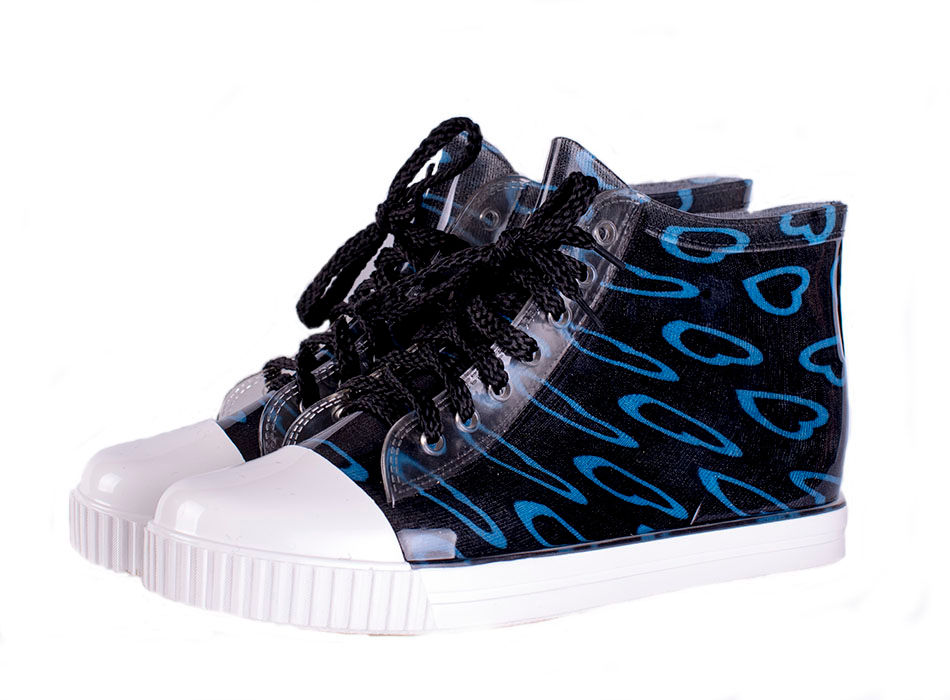 Кеды женские ПВХ разноцветные, на шнуровке, утепленные