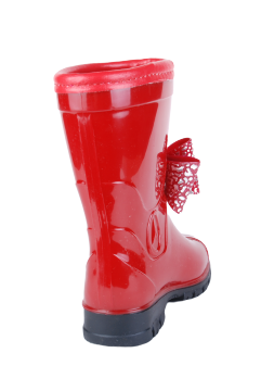 Сапоги детские ПВХ однотонные с бантом, утепленные (Артикул: 100-6-ут-1)