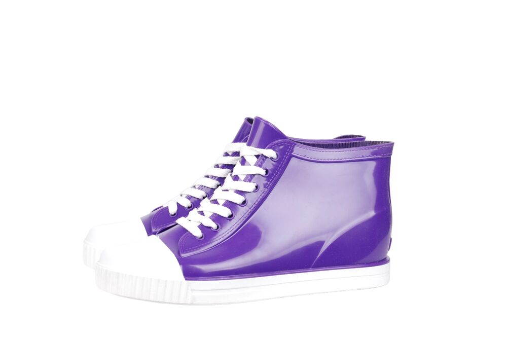 Кеды женские ПВХ однотонные на шнуровке, утепленные