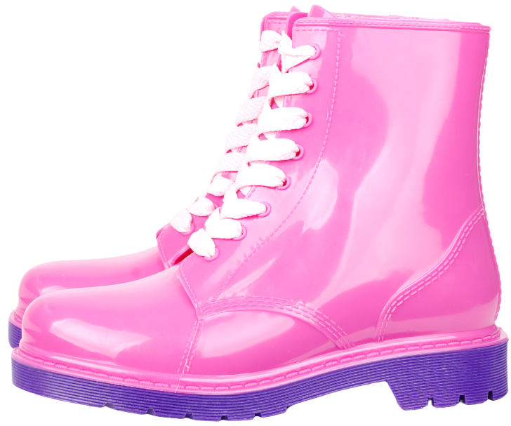 Ботинки женские из ПВХ однотонные на шнуровке