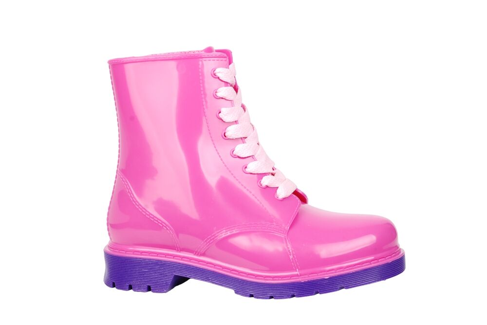 Ботинки женские из ПВХ однотонные на шнуровке