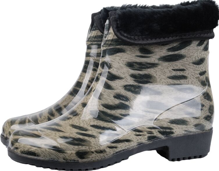 Полусапожки женские из ПВХ разноцветные, со съемным чулком и меховой опушкой