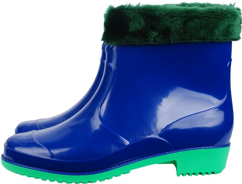 Полусапожки женские из ПВХ разноцветные, со съемным чулком и меховой опушкой