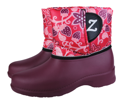 Полусапожки женские  из ЭВА на липучке,  утепленные искусственным мехом