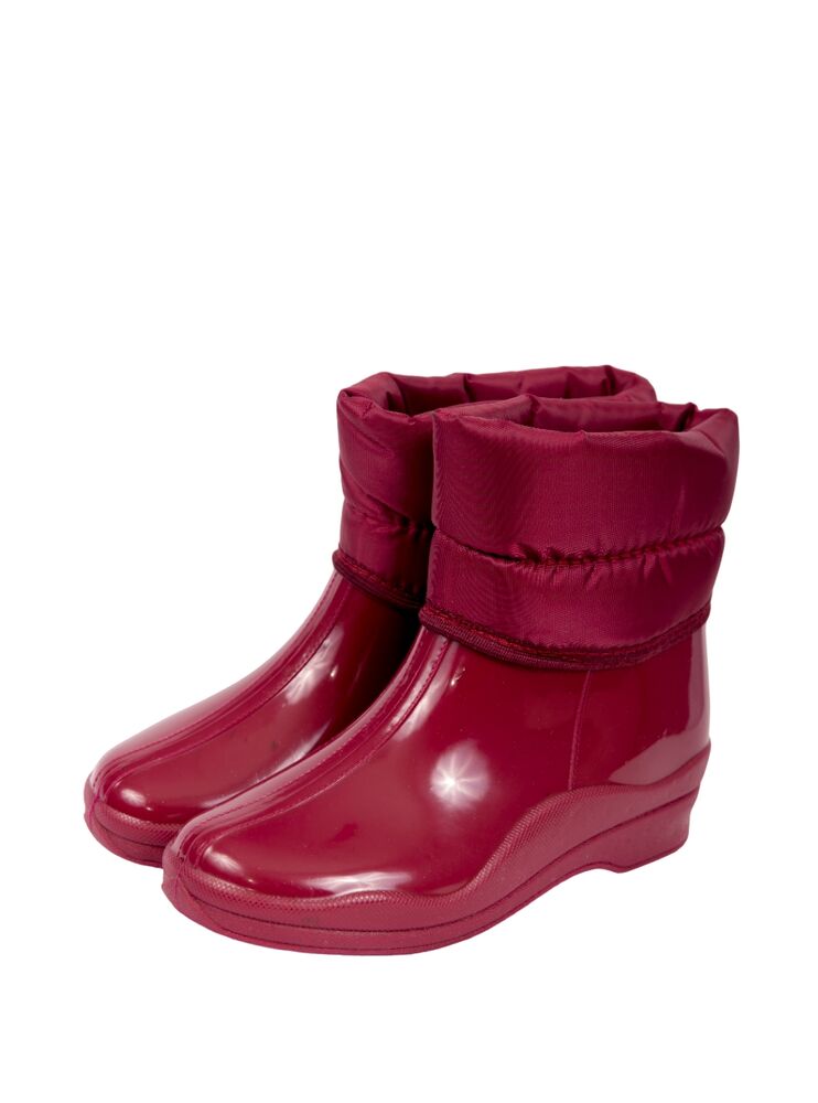 Ботинки женские высокие из ПВХ однотонные с надставкой, утепленные НТП