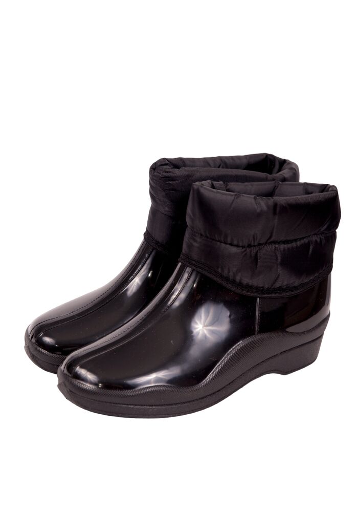 Ботинки женские высокие из ПВХ однотонные с надставкой, утепленные НТП