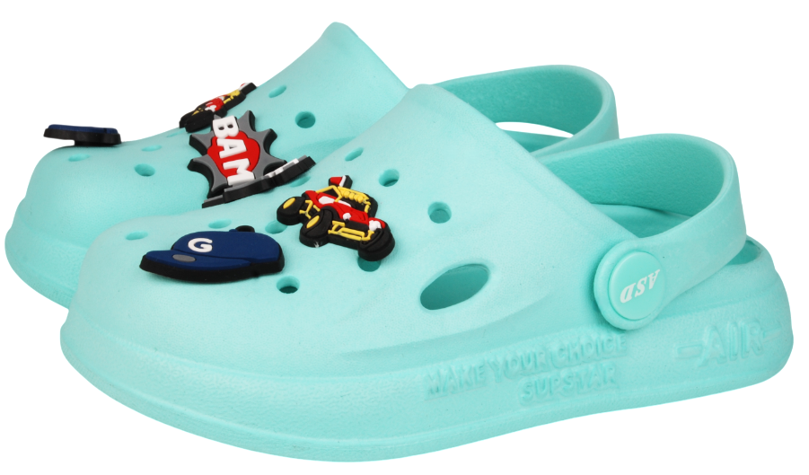 Обувь детская (подростковая)  Сабо летнее (пантолеты) из ЭВА с декором (джибитсы 3 комплекта) 