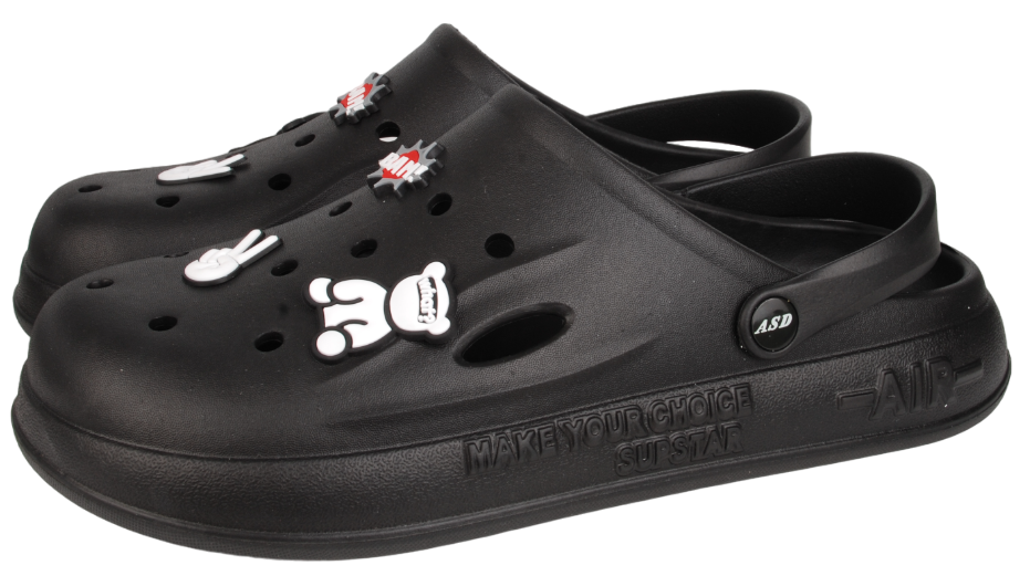 Обувь мужская, сабо летнее из ЭВА  с декором (джибитсы 3 комплекта)