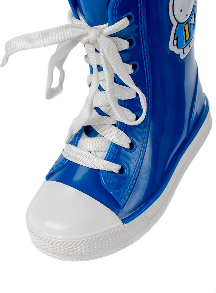 Сапоги-кеды детские ПВХ однотонные на шнуровке с аппликацией, утепленные