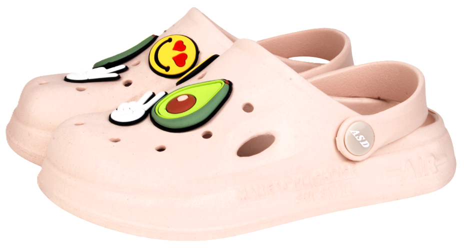 Обувь женская, сабо летнее из ЭВА с декором (джибитсы 3 комплекта)