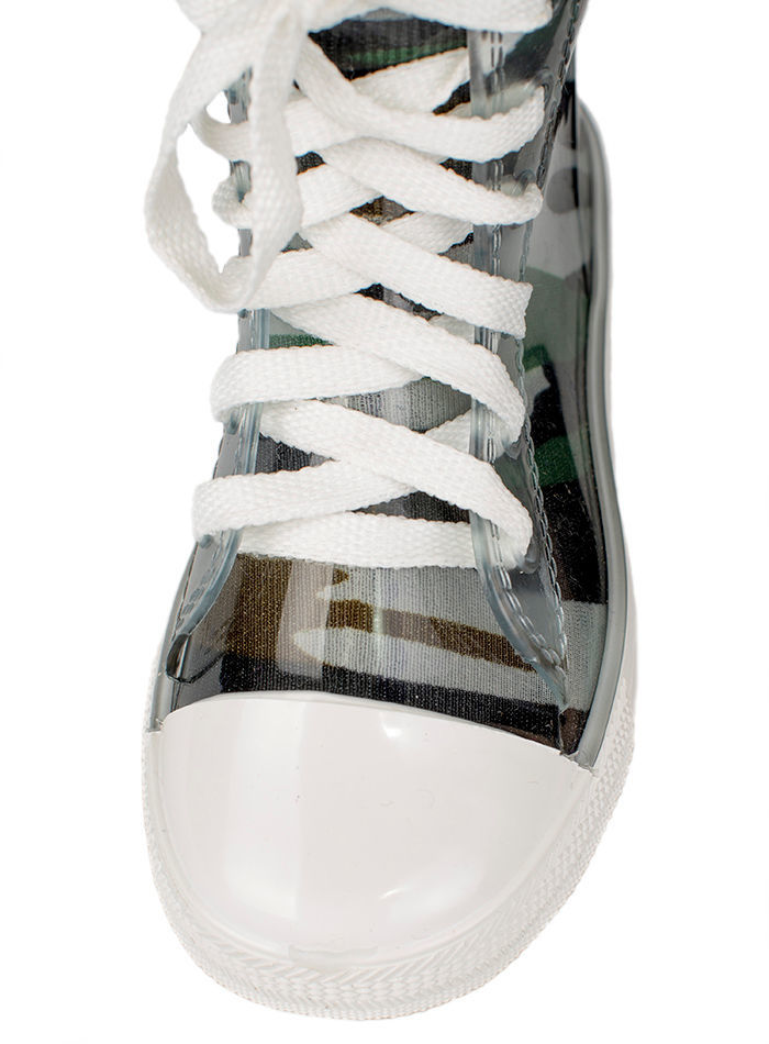 Сапоги-кеды детские ПВХ на шнуровке, разноцветные, утепленные