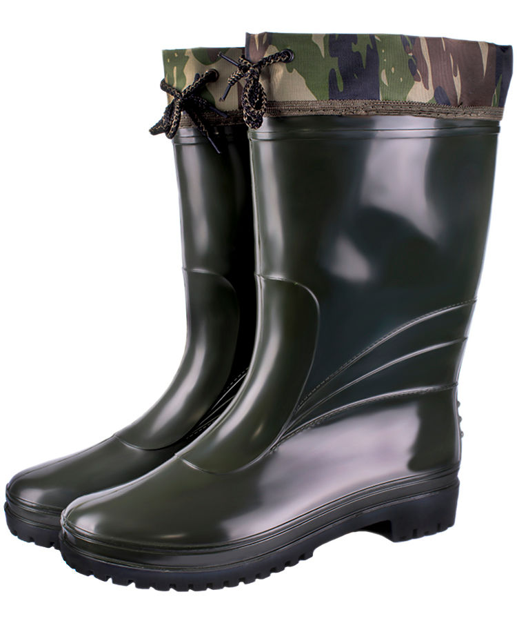 Сапоги подростковые ПВХ однотонные с надставкой, утепленные