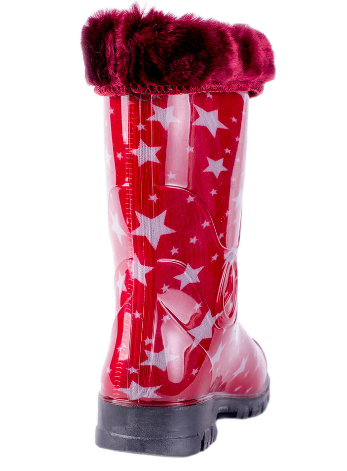 Сапоги подростковые ПВХ разноцветные с меховой опушкой, утепленные