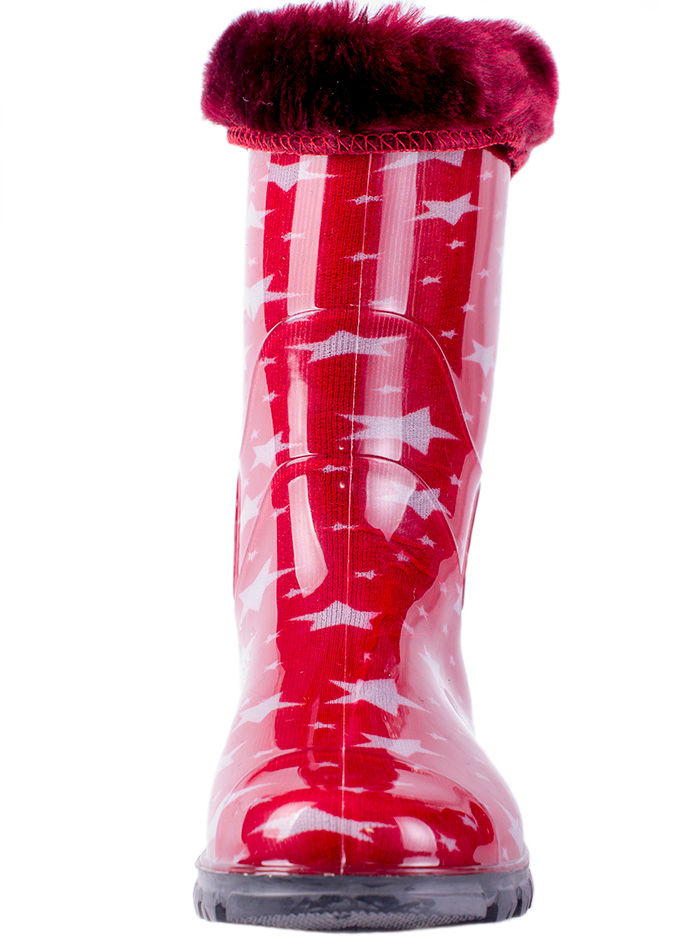 Сапоги подростковые ПВХ разноцветные с меховой опушкой, утепленные