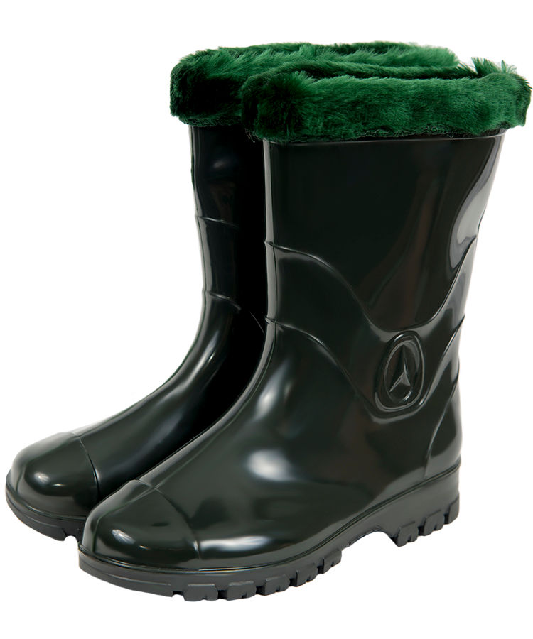 Сапоги подростковые ПВХ однотонные с меховой опушкой,утепленные